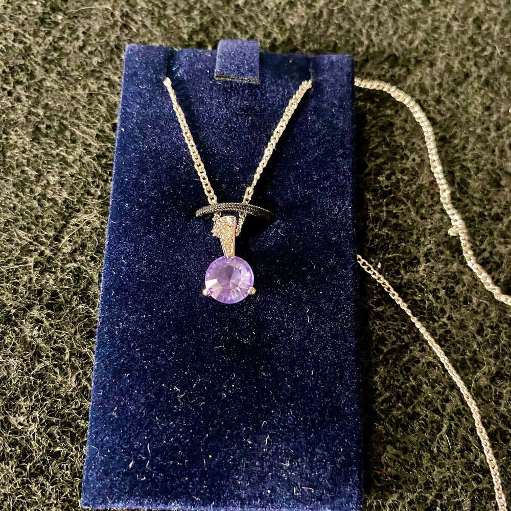 Swarovski February birth crystal pendant